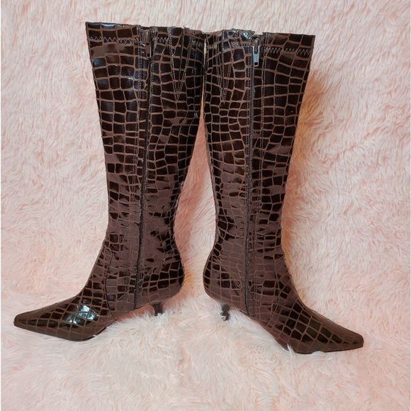 𝅺Diego Di Lucca Croc Embossed boot 6.5 B - Picture 5 of 15